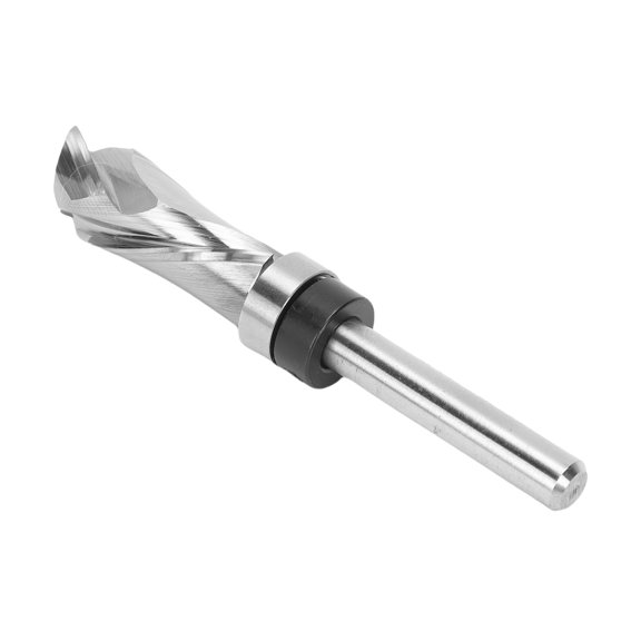 NFTIGB Extra Long Compression Flush Trim Router Bit 1/4in Shank 1/2in Cutting Dia Spiral Pattern Template for CNC Woodworking Trimming, Tungsten Steel, Silver[cite: 1]