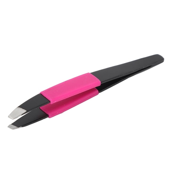 NFTIGB Eyebrow Tweezer Black Stainless Steel Portable Professional Trimming Tool with Storage Box Precision Slanted Tip for Facial Hair Removal and Grooming 6.30 inches / 16.0 cm