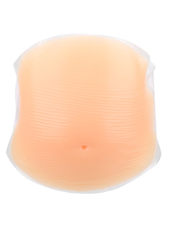 Fake Pregnancy Belly Silicone Artificial Pregnant Tummy Photography Prop Costume with Adjustable Straps, 2-4 Months Size, 13.8 x 10.2 x 1.6 inches / 35 x 26 x 4 cm, Beige Maternity Prosthetic