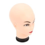 NFTIGB Female Bald Mannequin Head PVC Cosmetology Face Makeup Doll For Wigs Training Making Hat Eyeglasses Display Professional Styling Head Model Stand 11.42 inches / 29 cm Height Black Base