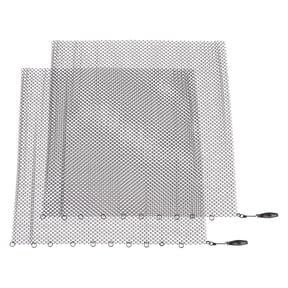 NFTIGB Fireplace Mesh Screen Curtain Heavy Duty Stainless Steel Spark Guard Hanging Replacement Protective Mesh Panels for Wood Burning Fireplace Black (24 x 18 inches / 61.0 x 45.7 cm, 2 Panels)