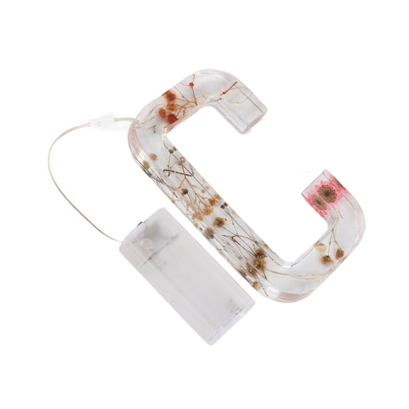 NFTIGB Floral Resin Letter Light C Shape, Dry Flower Embedded LED Night Lamp for Home, Holiday Decoration, and Personalized Gift Making, Cordless Battery Operated (15.00 cm / 5.91 inches)