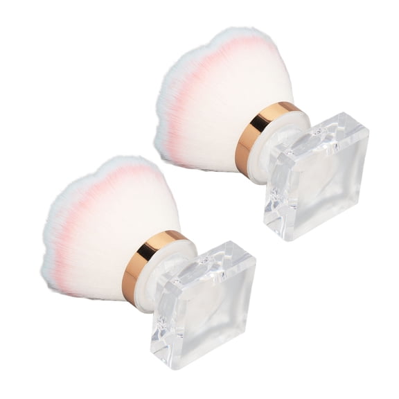 NFTIGB Flower Shaped Pink Nail Art Dust Cleaner Brushes Set, Soft Bristles Powder Remover Brush for Acrylic False Nails, Comfortable Ergonomic Handle Makeup Blushing Brushes (2 Count / 2 Pcs Set)