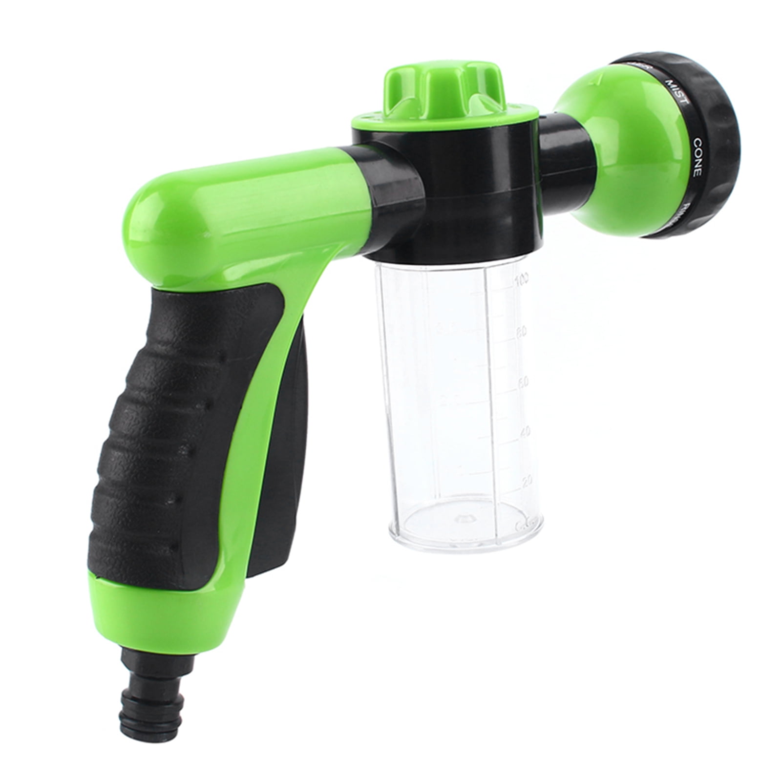 NFTIGB Foam Cannon Garden Hose Nozzle Sprayer with Soap Dispenser, 8 Adjustable Watering Patterns Heavy Duty Car Wash Cleaning Tool for Outdoor Garden Plant Watering and Pet Bathing, Green