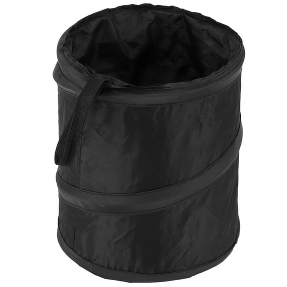 NFTIGB Foldable MultiPurpose Hanging Car Trash Can, Automotive Garbage Cans and Vehicle Waste Basket, Portable Travel Storage Organizer Bucket with Steel Wire Frame, Black (6.3 inches / 16 cm)