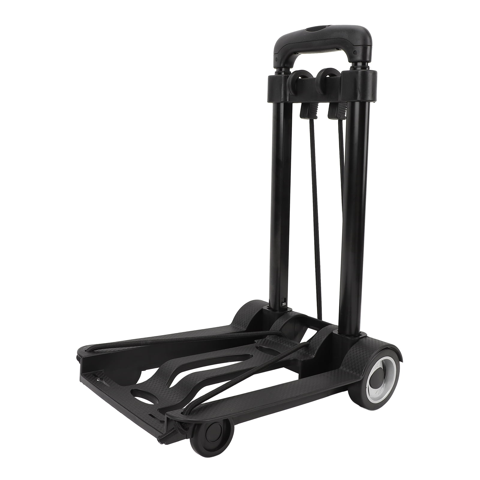 NFTIGB Folding Hand Truck Portable Large Capacity Cart Sturdy 4 Secure Wheels Heavy Duty Luggage Carrier for Shopping Moving Office Travel Multipurpose Utility Dolly Black