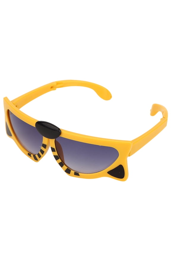 Folding Sunglasses Portable Children Cartoon Animal Pattern Summer Glasses Toy Gift Coffee Tiger UV Protection 5.5 inches / 14 cm Wide Protective Eyewear for Boys Girls