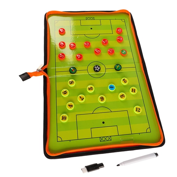 NFTIGB Football Coaching Board Magnetic Strategy Coach Board Kit with Marker Pen and Chess Pieces Zipper Type Portable Soccer Tactic Folder for Training Match Game 11.02 inches / 28 cm