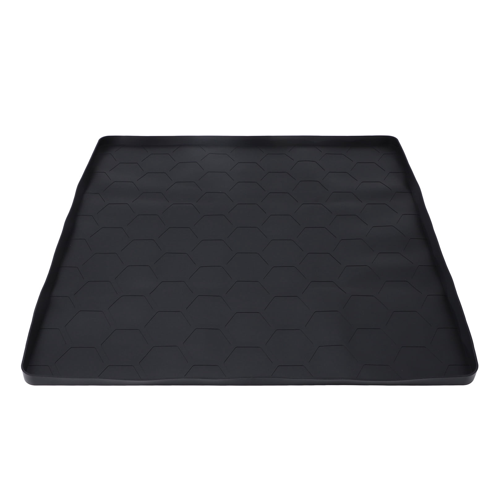 NFTIGB Fridge Silicone Mat Professional Scratch Resistance Leakage Proof Under Washing Machine Mat Black 23.6 inches / 60 cm