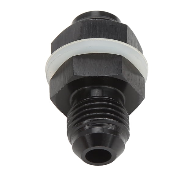 NFTIGB Fuel Cell Bulkhead Fitting with PTFE Washer Black Anodized 6061-T6 Aluminum Alloy Connector for Most Fluid AN6, Secure and Durable Auto Replacement Part