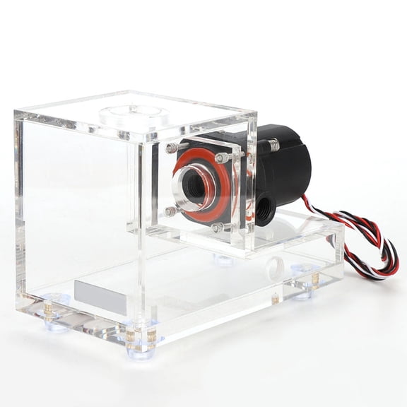 NFTIGB Full Transparent Integrated 600ML PC Cooled Water Pump Acrylic Water Cooling Tank 600L/H Desktop Computer Heat Dissipation System 12V 10W Quiet Operation (6.1 inches / 155 cm) Clear[cite: 1]