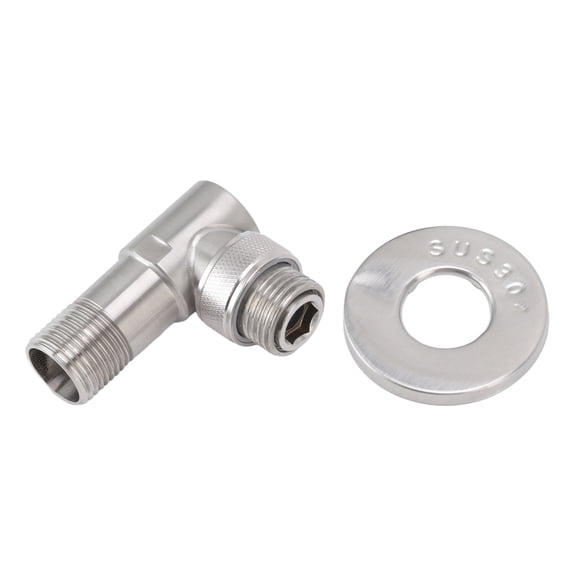 NFTIGB G1/2 Inch 304 Stainless Steel Angle Stop Valve, 1-in-2 Out Integrated Dual Outlet Water Control Valve for Toilet and Bathroom Heaters (2.4 x 2.4 in / 6.1 x 6.1 cm)