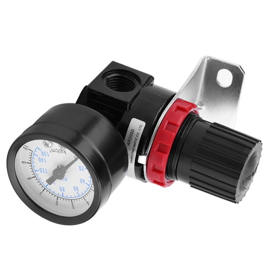 NFTIGB G1/4 Pneumatic Air Pressure Regulator AR2000 Adjustable Compressor Control Valve with Gauge and Bracket, 0.05 to 0.85 Mpa Range, Aluminum Alloy Construction