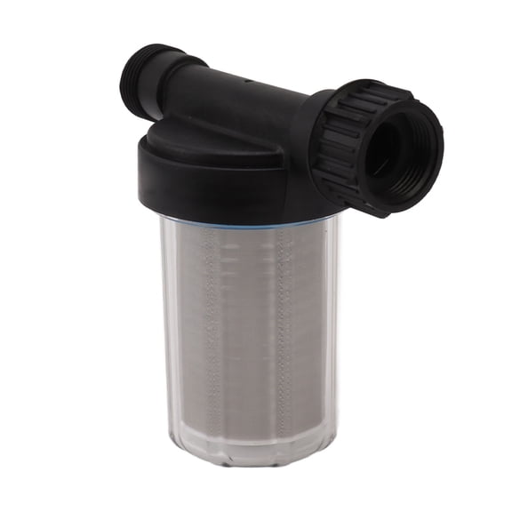 NFTIGB G3/4 Garden Hose Filter, Heavy Duty Transparent Water Pump Strainer with 304 Stainless Steel Screen, Sediment Filtration System, Length: 5.12 inches / 13 cm