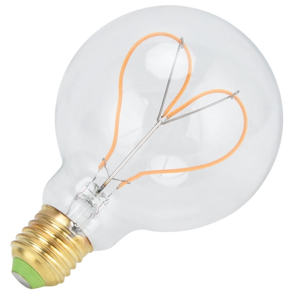 NFTIGB G95 Heart Shaped LED Retro Bulb E27 4W 110V Dimmable Warm Light Bulb for Bedroom Coffee Shop, Vintage Decorative Glass Globe Lamp (5.5x4.1 inches / 14x10.5 cm, 220 Lumens, Clear)