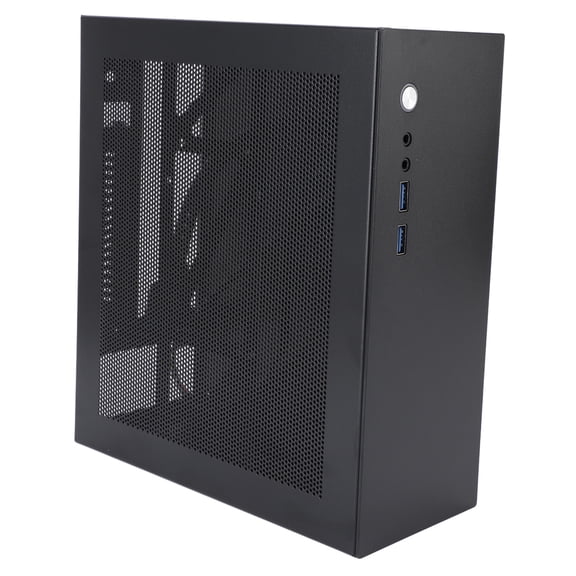 NFTIGB GM100 ITX Mini Tower PC Case (8.07 inches / 20.5 cm), USB 3.0 Ports, Cold Roll Steel Gaming Computer Case, Mesh Heat Dissipation, Black