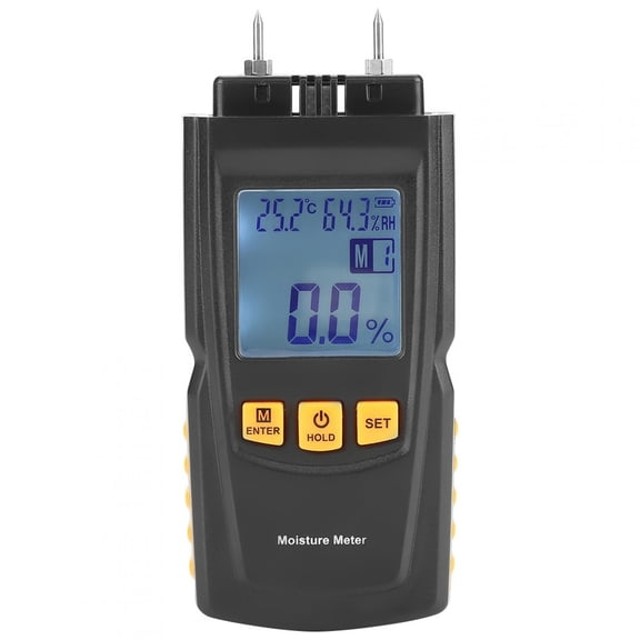 NFTIGB GM610 Digital LCD 2 Pin Wood Moisture Meter Tester Timber Hygrometer Humidity Detector