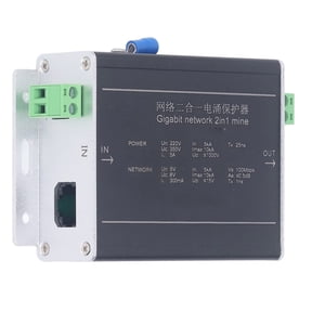 NFTIGB Gigabit Ethernet Surge Protector 2 In 1 Lightning Suppressor Network Thunder Arrestor 100 Mbps 220V DC Aluminum