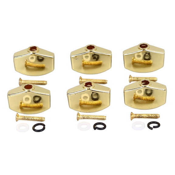NFTIGB Gold Electric Acoustic Guitar Tuning Peg Buttons Metal Tuner Machine Head Replacement Knobs with Hardware, 6 Pieces (2.76 in / 7.0 cm)