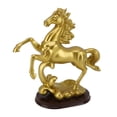 thumbnail image 1 of NFTIGB Gold Horse Statue Synthesized Resin Unique Standing Art Figurine For Wine Cabinet Office Desk Decor Elegant Animal Sculpture 12.6 Inches / 32 cm Modern Home Decorative Object Gift, 1 of 9