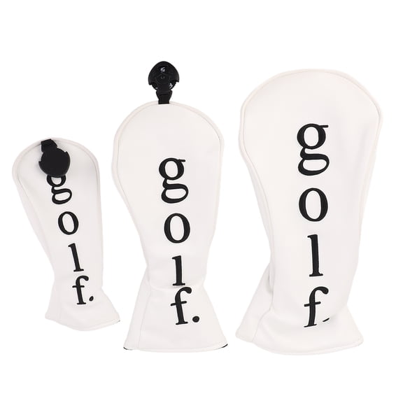 NFTIGB Golf Club Head Covers PU Leather Water Resistant Sports Style Set White 13.78 inches / 35 cm