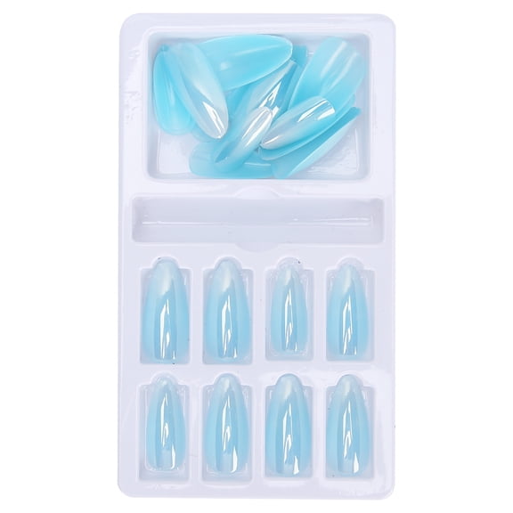 NFTIGB Gradient Pointed Fake Nails Tips Set Colored Full Cover False Nails with Nail File F745-15