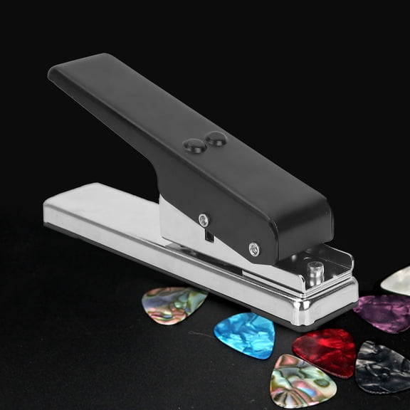 NFTIGB Guitar Bass Plectrum Pick Punch Metal Maker with 2 Molds DIY Tool Accessory for Acoustic and Electric Guitars Custom Plectrum Cutter Puncher 6.7 in / 17 cm