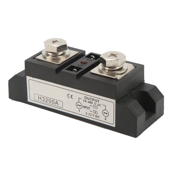 NFTIGB H3200A Solid State Relay 200A DC to AC SSR Module, Low Power Consumption, No Contact Electrical System Relay with LED Indicator, 3-32V DC Input, 24-480V AC Output