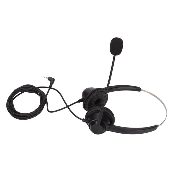 NFTIGB H360D-2.5 Telephone Headset Binaural Customer Service Headphones with HD Mic for Office Call Center Teleconferencing 2.5mm Fixed Voice over IP Wired Business Headset Black Dual Ear