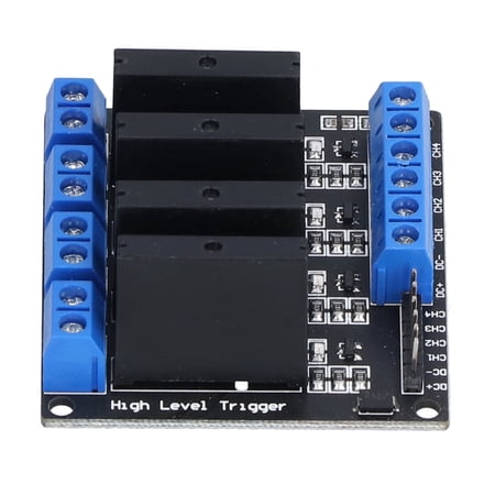 NFTIGB HY-M283 5V 4 Channel Solid State Relay Module with Fuse, Low Level Trigger Relay Board for DIY Electronics Enthusiasts, 240V 2A Load Capacity, 1.8x2.0 Inches Dual Unit Compatibility