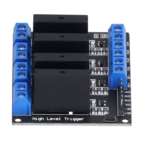 NFTIGB HY-M283 5V 4 Channel Solid State Relay Module with Fuse, Low Level Trigger Relay Board for DIY Electronics Enthusiasts, 240V 2A Load Capacity, 1.8x2.0 Inches Dual Unit Compatibility