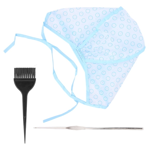 NFTIGB Hair Highlights Cap Set Reusable Highlight Cap with Hair Dyeing Brushes Hook Needle for At-Home DIY Hair Coloring and Salon Professional Highlighting Tool Kit (7.87 inches / 20 cm)
