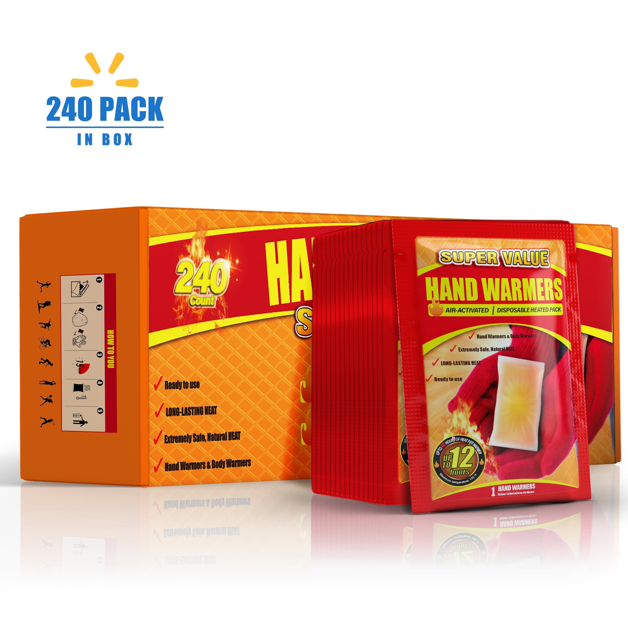 NFTIGB Disposable Hand Warmers, 240 Pack Hot Body 