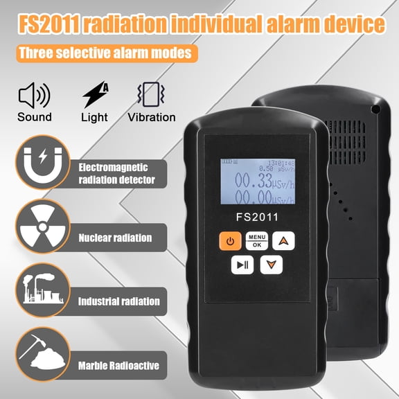 NFTIGB Handheld 2-in-1 Nuclear and Electromagnetic Radiation Detector, Digital Geiger Counter with Dose Alarm, Marble Radioactive Tester for Household and Hospital, 1 Count
