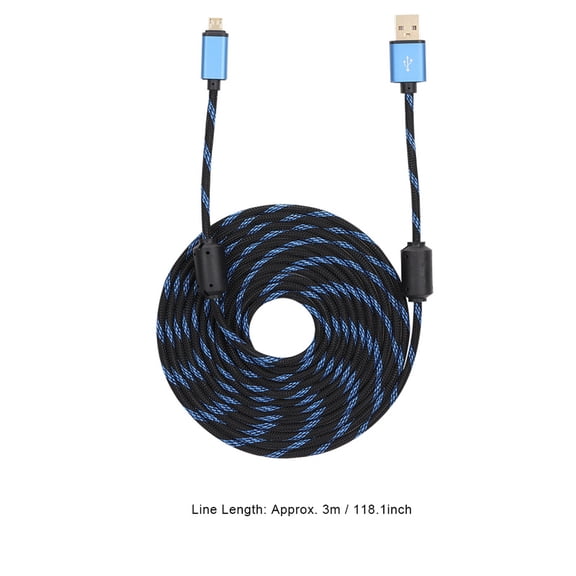 NFTIGB Heavy Duty 118.1 Inches Micro USB Charging Cable For PlayStation 4 and Xbox One Controller Fast Charging Gamepad Accessory Replacement Cord Stable Output Durable ABS Material