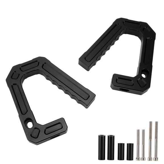 NFTIGB Heavy Duty Aluminum Front Grab Handle Grip Bar Replacement Set for Jeep Wrangler 2007-2018 JK & Unlimited Sport Sahara Rubicon Models Black Matte Finish