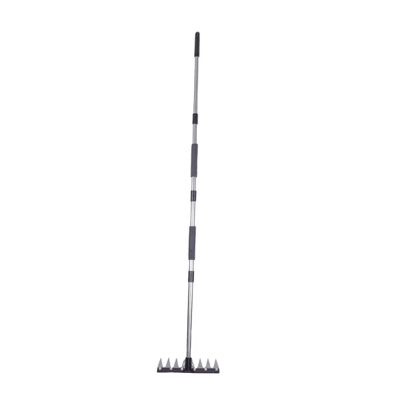 NFTIGB Heavy Duty Iron Weeding Rake with Long Handle Garden Tool 8 Tine