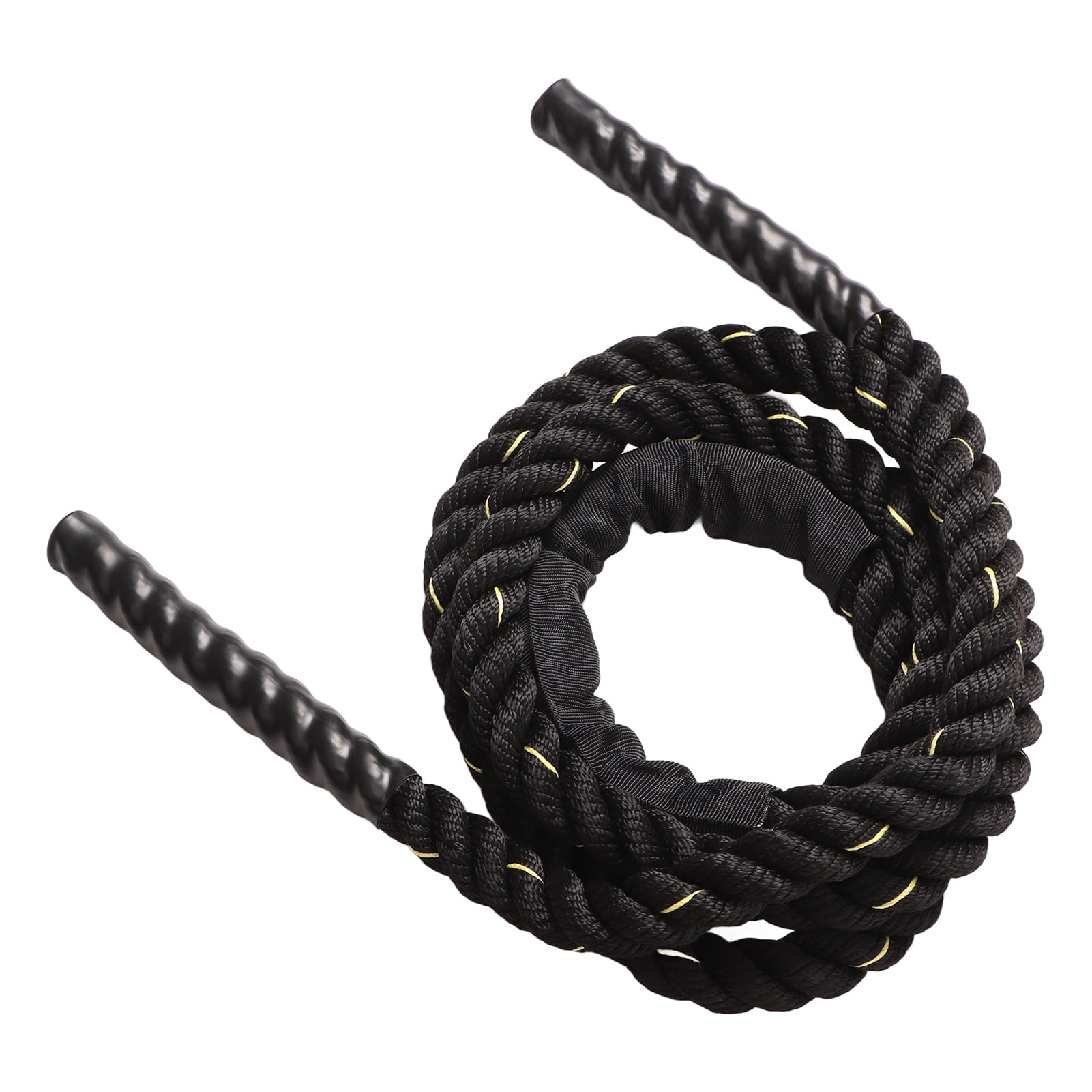 NFTIGB Heavy Duty Weighted Jump Rope 9.84 ft / 3m Black Gold Polyester Skipping Rope for Strength Training and Muscle Building (0.98 in / 25mm Diameter)