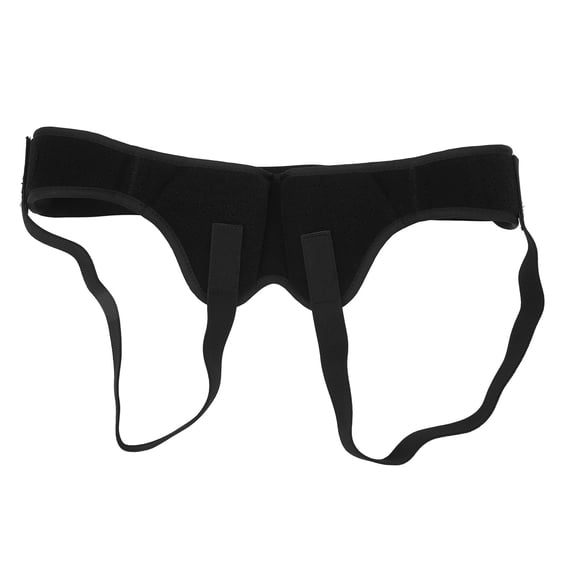 NFTIGB Hernia Belt Truss Double Inguinal Support Brace Adjustable Compression Pads Black L (10.63 inches / 27 cm)