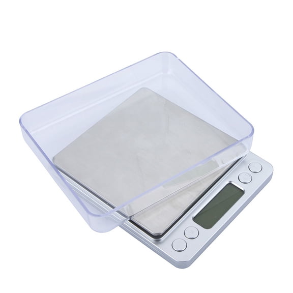 NFTIGB High Accuracy Mini Electronic Digital Platform Jewelry Scale 500g/0.01g Portable Weighing Balance with Two Trays Blue LCD Display