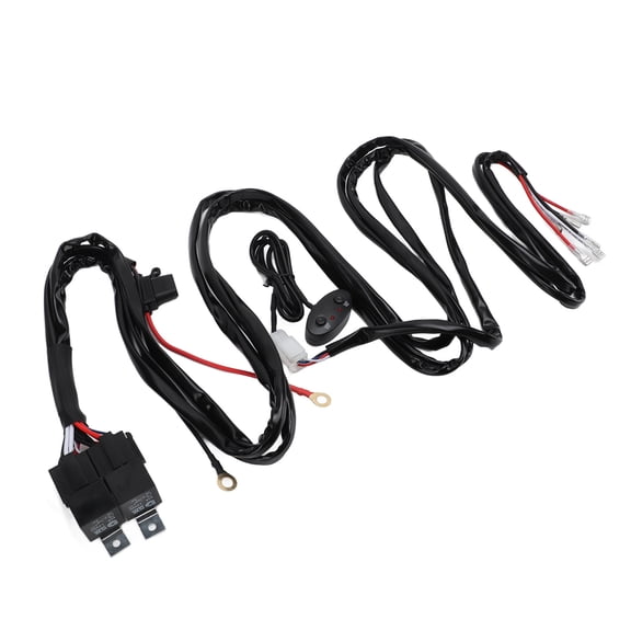 NFTIGB High Low Beam Wiring Harness LED Work Light Relay Switch Dual Control 200cm (78.7 inches / 200 cm) Multi Mode 12V Copper Silicon Wire Kit for Off Road Motorcycles Pickup Trucks