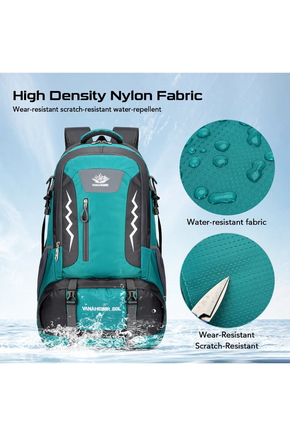 Hiking Backpack 60L Water-resistant Camping Daypack for Men Women Outdoor Travel Mountaineering, Dark Blue (14.96 inches / 38 cm)