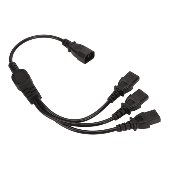 NFTIGB IEC 320 C14 to 3 X C13 Power Cable Universal 1 to 3 Male to Female Y Splitter Power Adapter Cable, Heavy Duty 0.75mm Copper Core Power Splitter Cord (19 inches / 48.26 cm, Black)