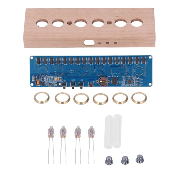 NFTIGB IN14 Glow Tube Clock DIY Assembly Module Enclosure Lights Set 5V 1A USB Powered Desk Clock (9.45 inches / 24 cm) Decorative Tabletop Piece