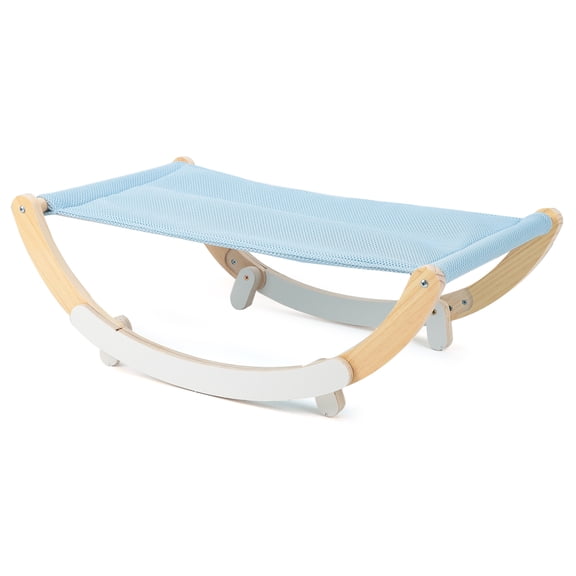 NFTIGB Indoor Cat Swing Chair Wooden Frame Hammock Sleeping Rocking Bed Cat Furniture Toy, Blue (23.2 inches / 58.9 cm)