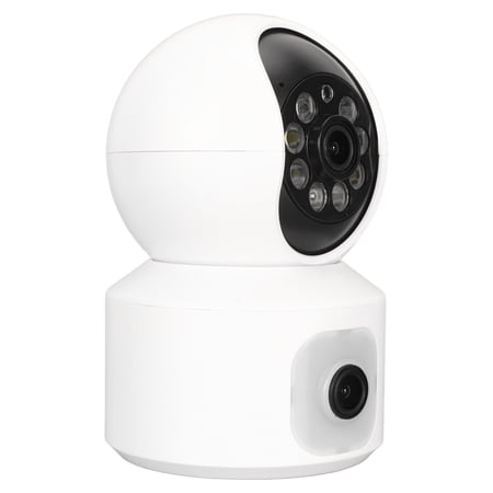 NFTIGB Indoor Security Camera 2K Dual Lens Smart WiFi Wireless Baby Monitor and Pet Camera with Night Vision Motion Detection Two Way Audio Cloud Storage EU Plug 10-100 Inches