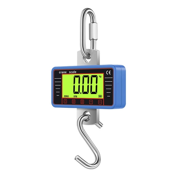 NFTIGB Industrial Hanging Scale, 500kg / 1100 lbs Heavy Duty Digital Crane Scale with Large LCD Display and Hooks, Ideal for Construction Fishing Outdoor, 5.8 inches / 14.8 cm Compact Scale - Blue