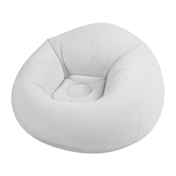 NFTIGB Inflatable Chair Single Sofa PVC Flocking Blow Up Lounge Couch for Living Room Bedroom Office Outdoor Travel, Light Gray Portable Bean Bag Style Seat, 11.02 inches / 28 cm