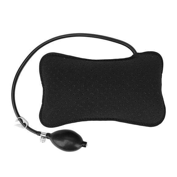 NFTIGB Inflatable Lumbar Support Pillow Manual Press Adjustable Lower Back Cushion Ergonomic Design for Car Office Travel Black