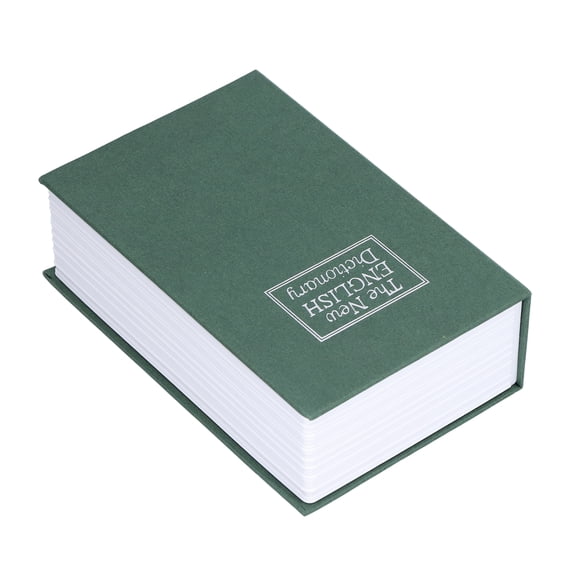 NFTIGB Innovative Simulation Dictionary Shaped Book Safe Case, 7.1 x 4.6 x 2.2 inches / 18 x 11.6 x 5.5 cm Portable Security Box with 3-Digit Combination Lock for Home Office and Travel, Green